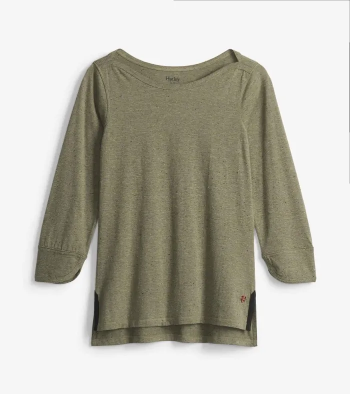 Tops Women Hatley 34 Sleeve Breton 8211 Loden Green