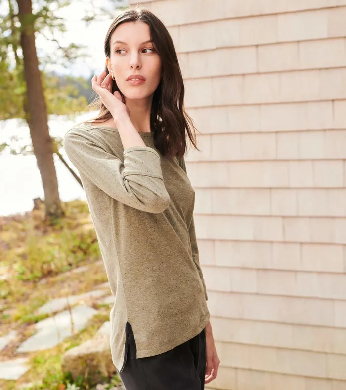 Tops Women Hatley 34 Sleeve Breton 8211 Loden Green