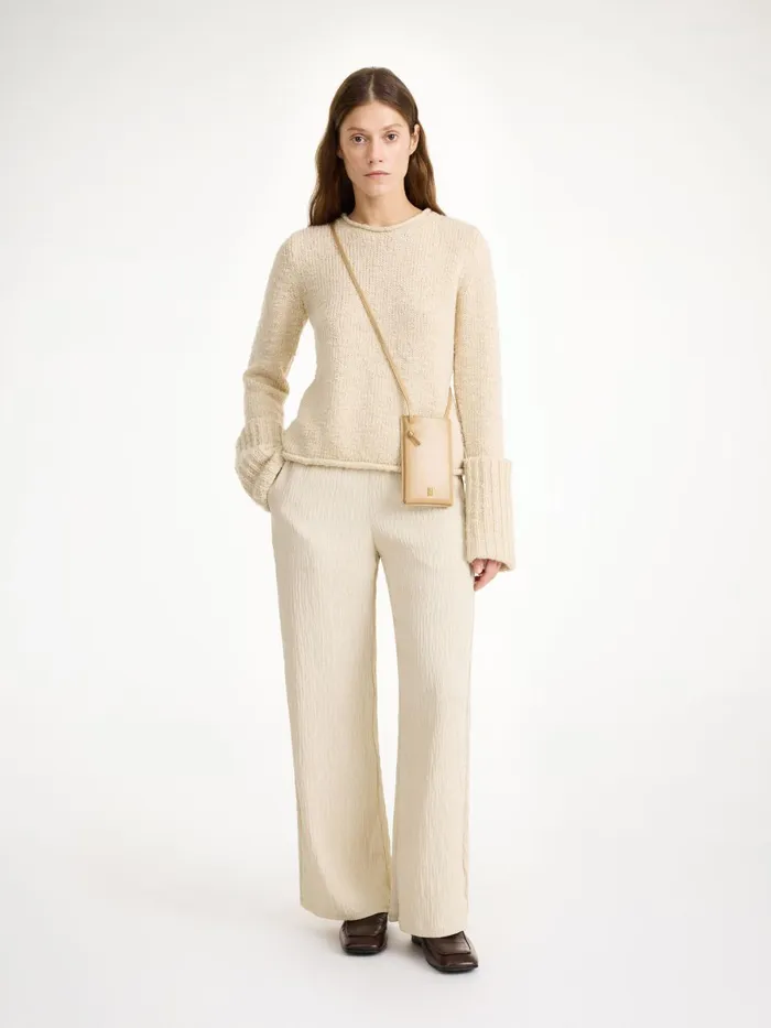 Trousers Women By Malene Birger Darja Wideleg Trousers Oyster Gray