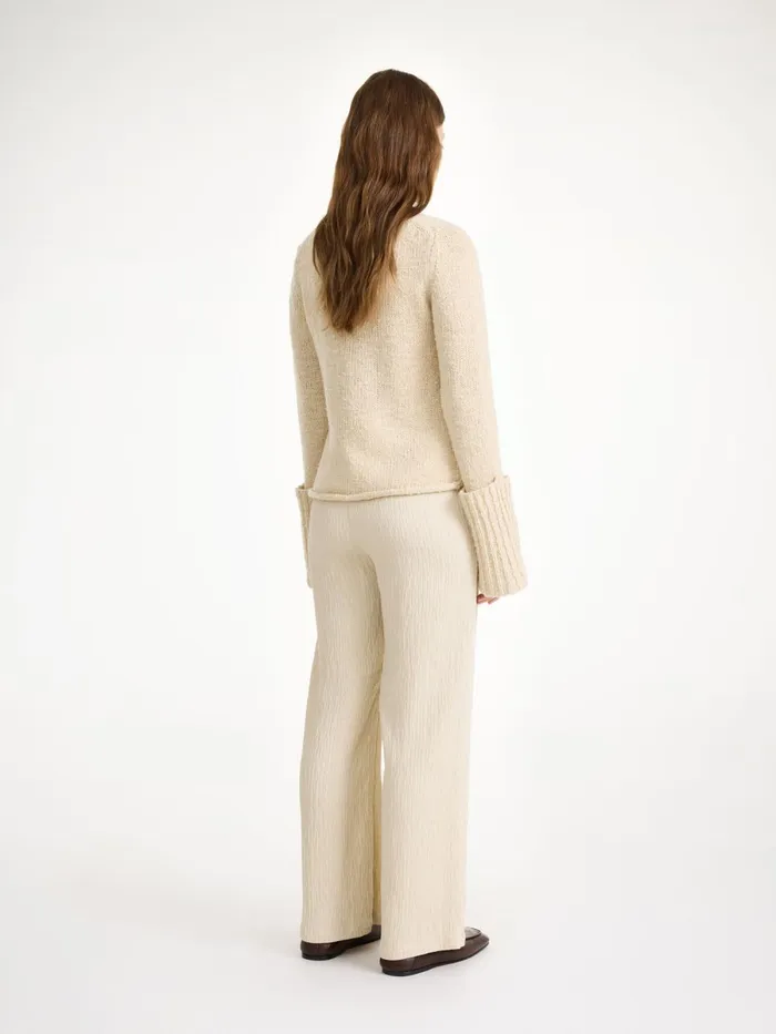 Trousers Women By Malene Birger Darja Wideleg Trousers Oyster Gray