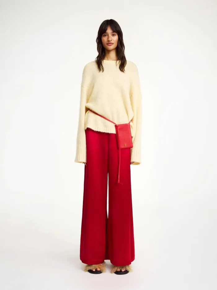 Trousers Women By Malene Birger Lucee Flared Trousers Dark Chilli