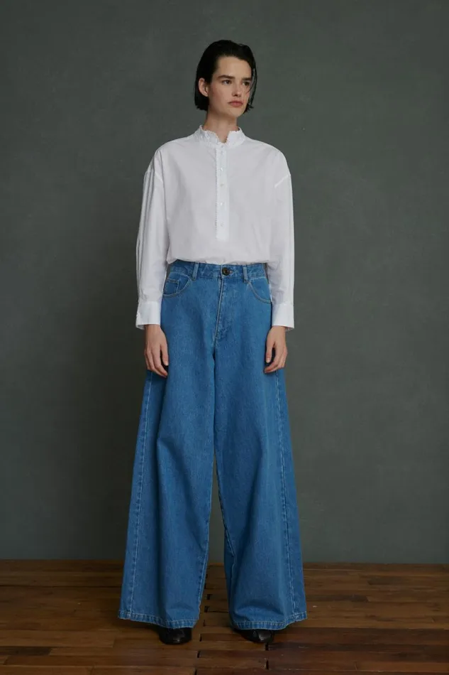 Trousers Women Soeur ALEXIS JEANS Faded Blue Denim