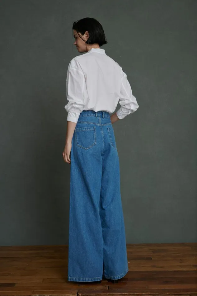Trousers Women Soeur ALEXIS JEANS Faded Blue Denim
