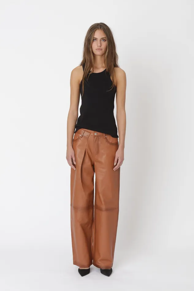 Trousers Women Wonhundred Kelly Leather 8211 Sierra