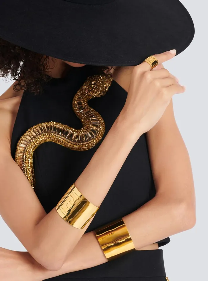 Tubular Ring Gold Women Balmain Fashion Jewelry