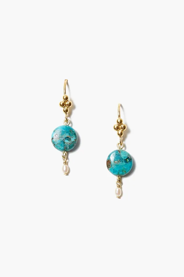 Turquoise And Pearl Drop Earrings Women Chan Luu Earrings