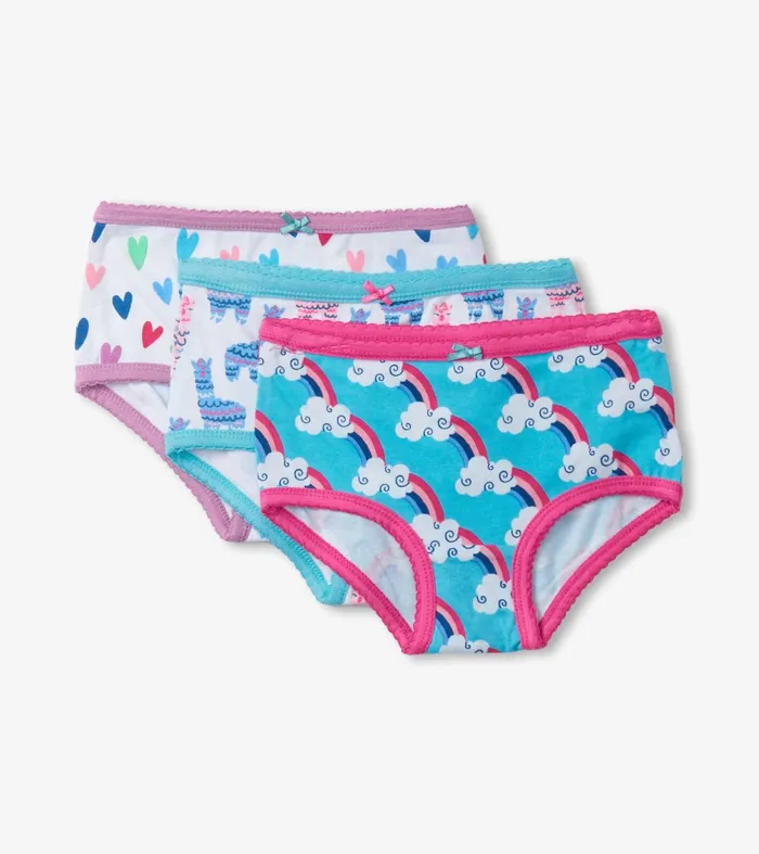 Underwear Girls Hatley Happy Prints Girls Hipster Underwear 3 Pack