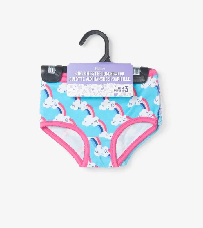 Underwear Girls Hatley Happy Prints Girls Hipster Underwear 3 Pack