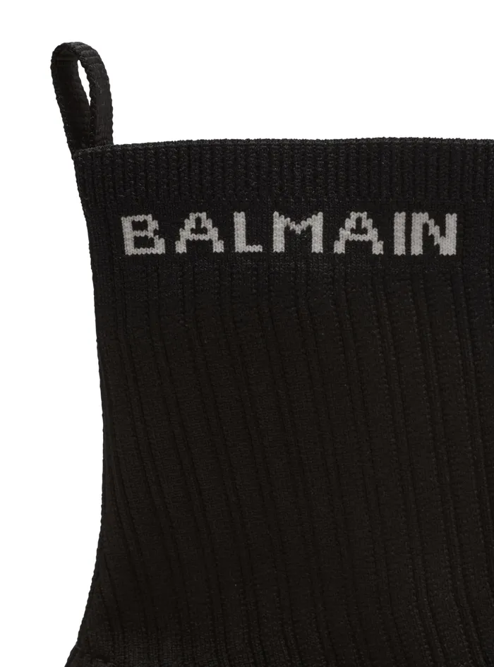 Unicorn Knit And Rubber Sneakers Black Men Balmain Sneakers