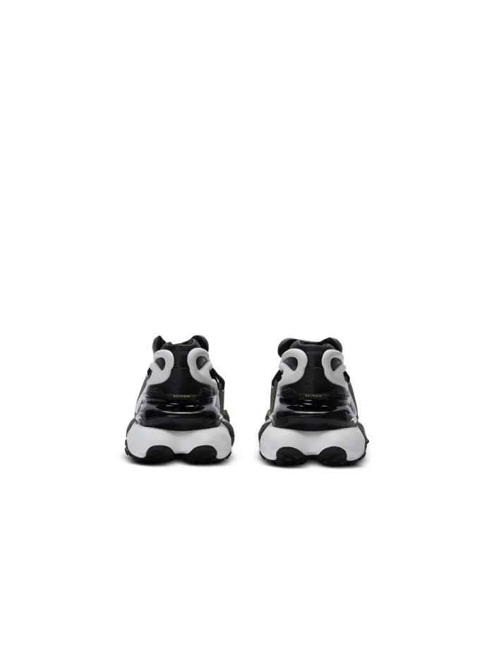 Unicorn Lowtop Sneakers In Neoprene And Calfskin Khaki Men Balmain Sneakers