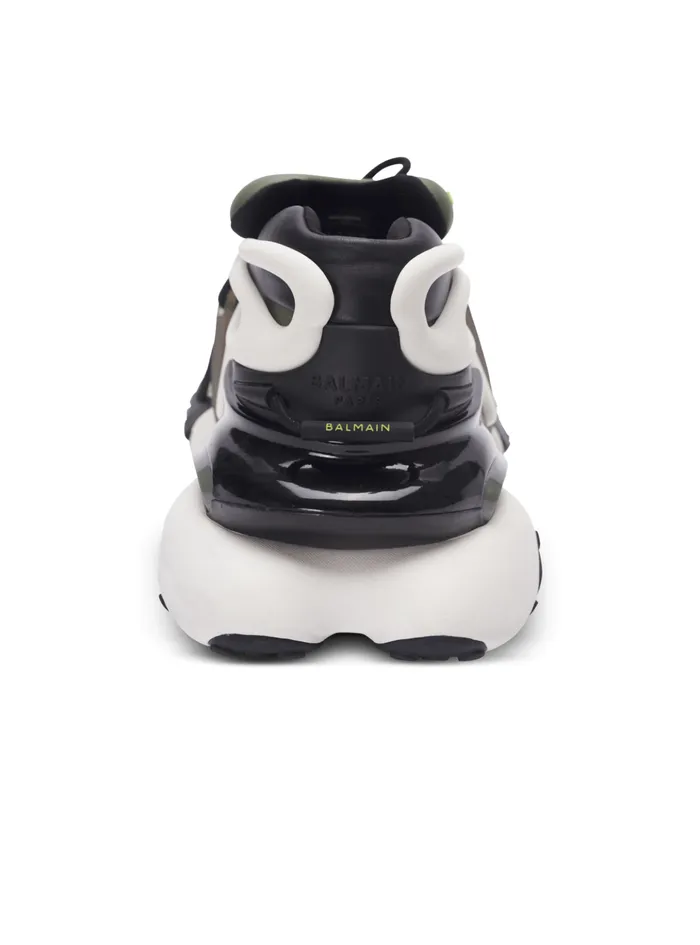 Unicorn Lowtop Sneakers In Neoprene And Calfskin Khaki Men Balmain Sneakers