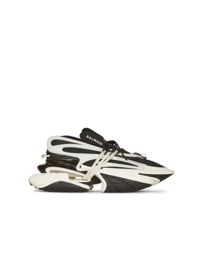 Unicorn Lowtop Sneakers In Neoprene And Leather Black Men Balmain Sneakers