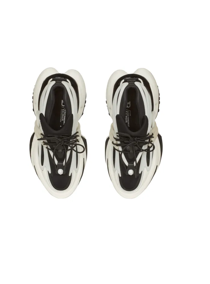 Unicorn Lowtop Sneakers In Neoprene And Leather Black Men Balmain Sneakers