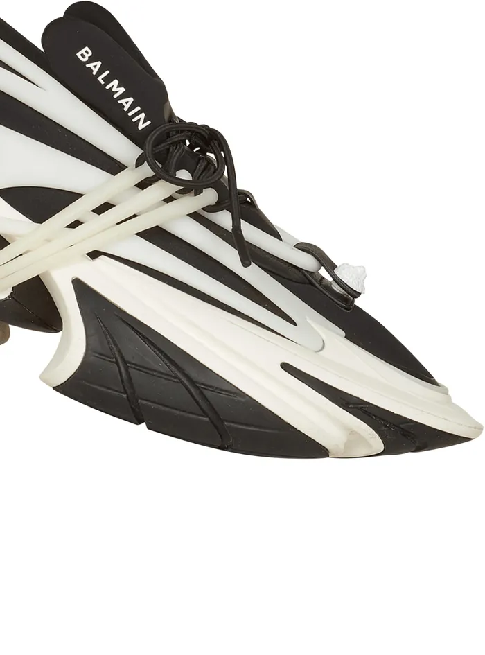 Unicorn Lowtop Sneakers In Neoprene And Leather Black Men Balmain Sneakers