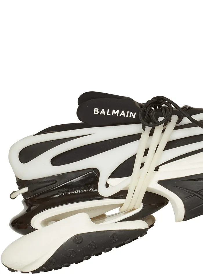 Unicorn Lowtop Sneakers In Neoprene And Leather Black Men Balmain Sneakers