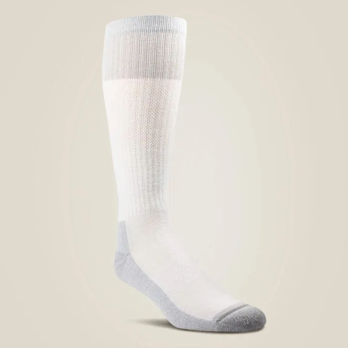 Unisex Socks Ariat VentTEKreg Over The Calf Western Boot Sock 2 Pair Pack White