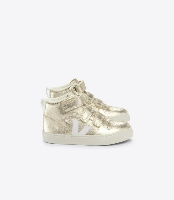 VEJA V10 Mid Kids V10 MID FURED LEATHER PLATINE