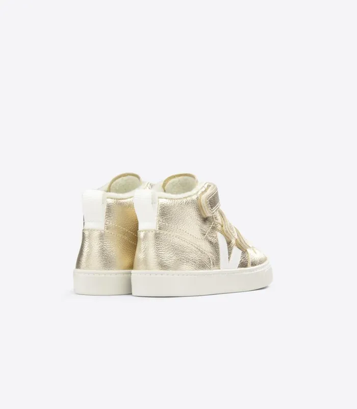 VEJA V10 Mid Kids V10 MID FURED LEATHER PLATINE