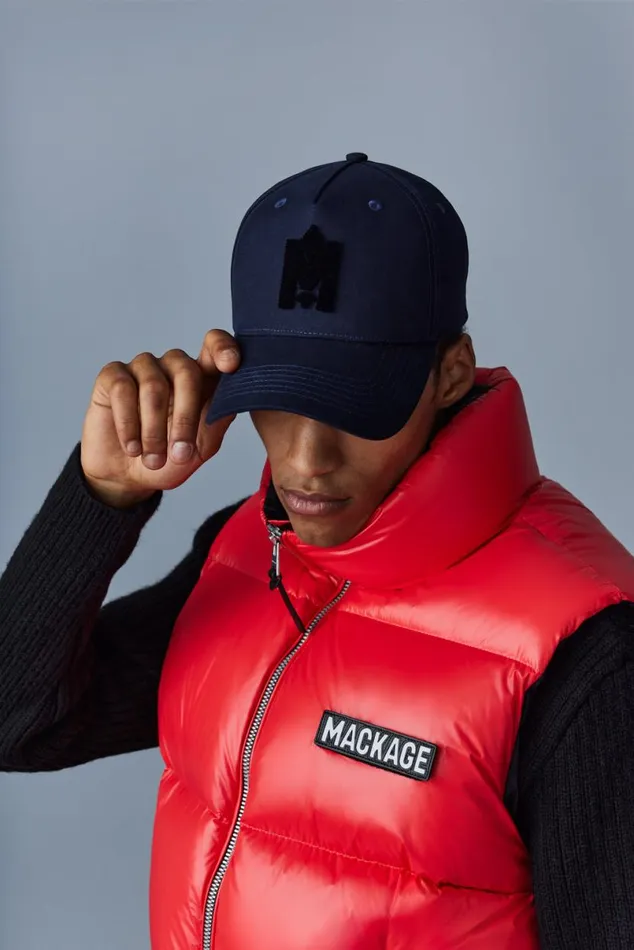 Vests Men Mackage KANE Lustrous Light Down Vest With Funnel Collar Black