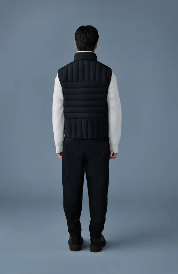 Vests Men Mackage TITUS Perpendicular Channel Quilt Down Vest Black