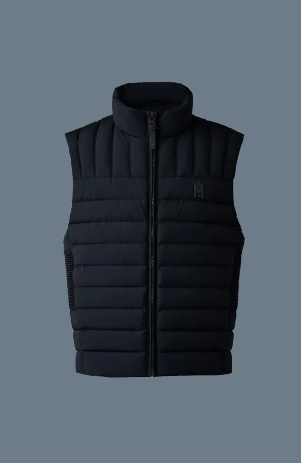 Vests Men Mackage TITUS Perpendicular Channel Quilt Down Vest Black Vests Men Mackage TITUS Perpendicular Channel Quilt Down Vest Black