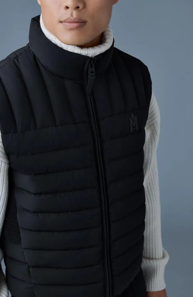 Vests Men Mackage TITUS Perpendicular Channel Quilt Down Vest Black Vests Men Mackage TITUS Perpendicular Channel Quilt Down Vest Black