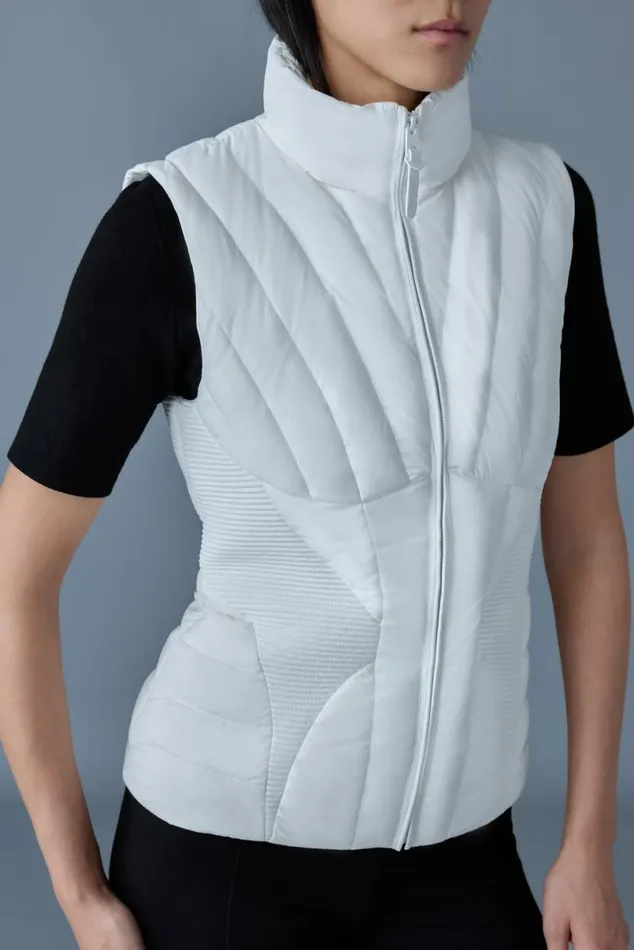 Vests Women Mackage AURELIA Smocked Detail Light Down Vest Black Vests Women Mackage AURELIA Smocked Detail Light Down Vest Black