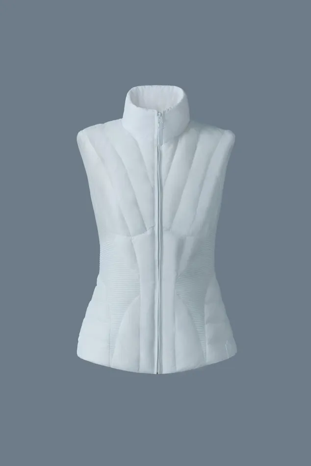 Vests Women Mackage AURELIA Smocked Detail Light Down Vest Black Vests Women Mackage AURELIA Smocked Detail Light Down Vest Black