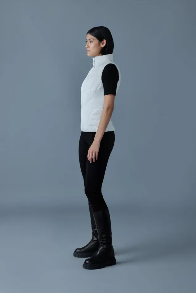 Vests Women Mackage AURELIA Smocked Detail Light Down Vest Black Vests Women Mackage AURELIA Smocked Detail Light Down Vest Black