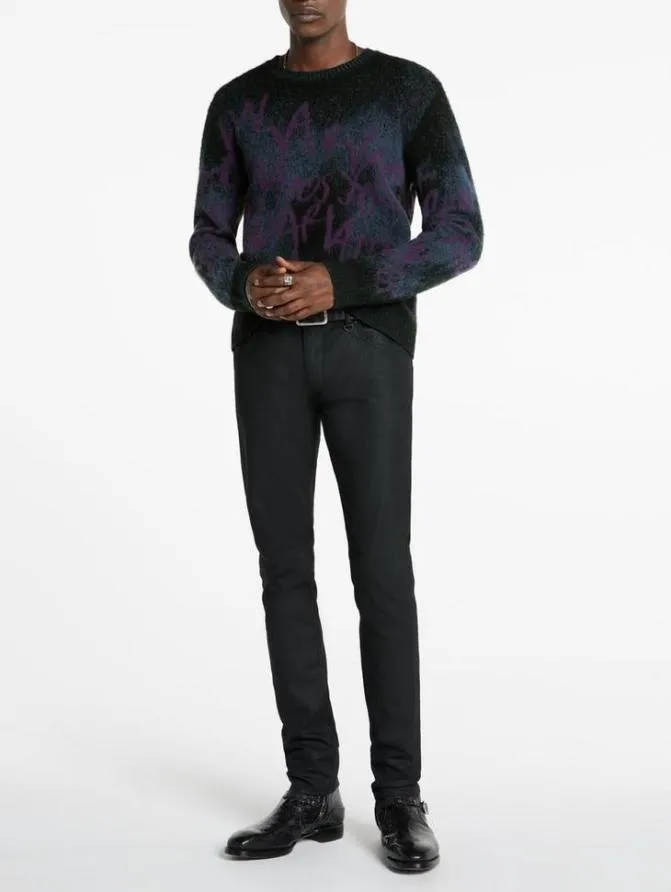 VINHETA CREWNECK SWEATER Black Clothing John Varvatos Sweaters