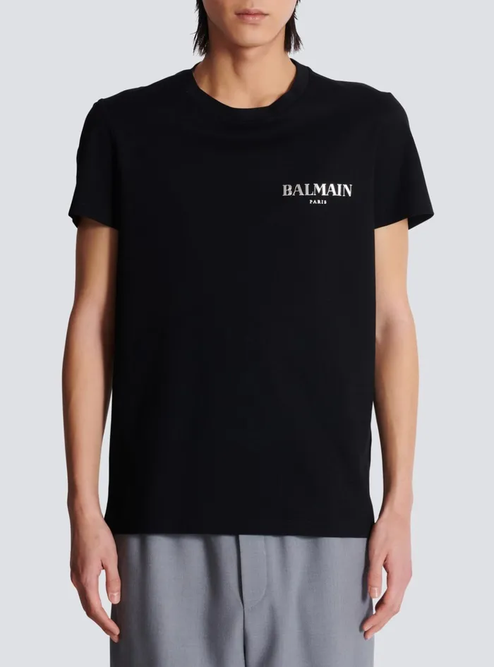 Vintage Shortsleeved Tshirt Black Men Balmain TShirts