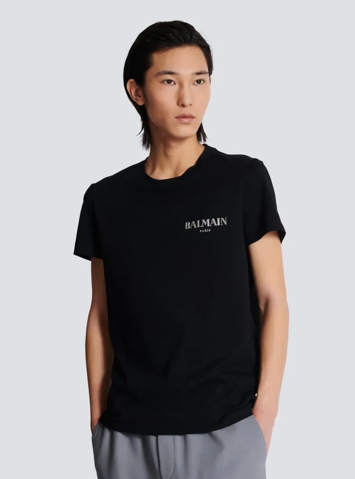 Vintage Shortsleeved Tshirt Black Men Balmain TShirts