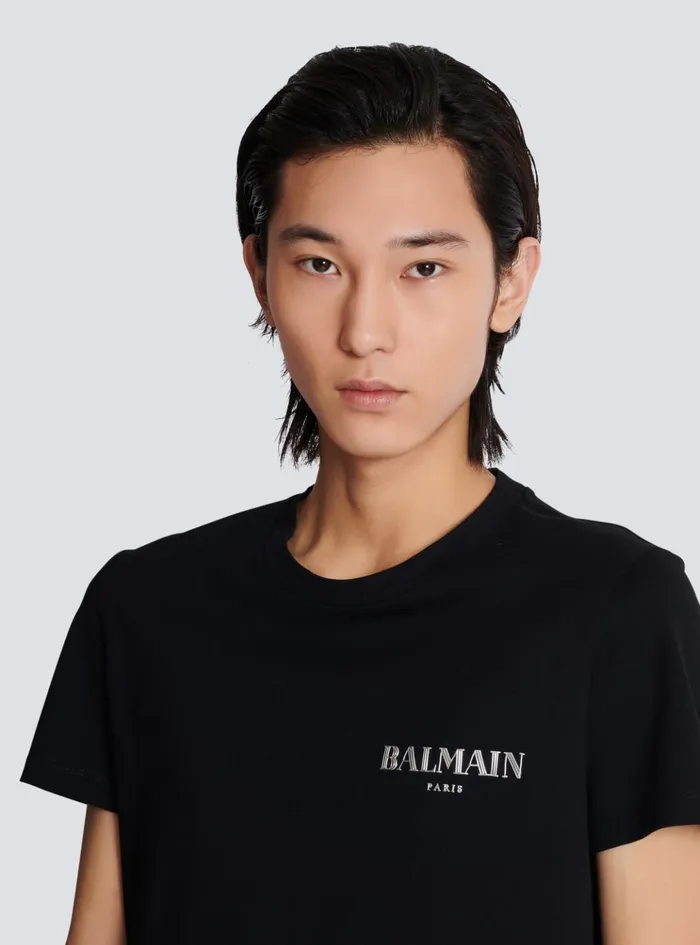 Vintage Shortsleeved Tshirt Black Men Balmain TShirts