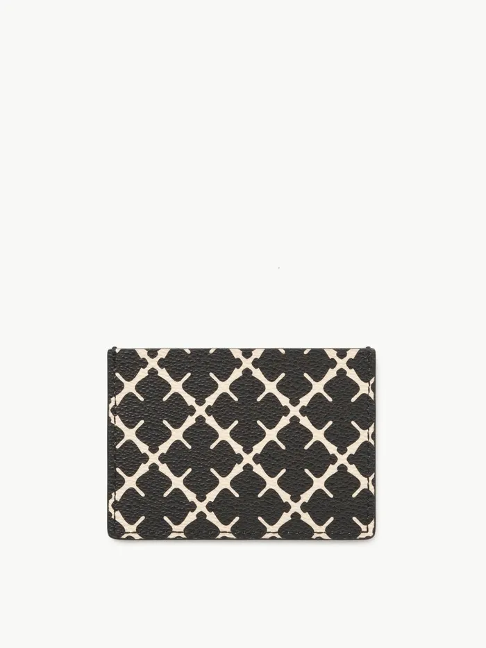 Wallets and Cardholders Women By Malene Birger Elia Printed Cardholder Black Wallets and Cardholders Women By Malene Birger Elia Printed Cardholder Black