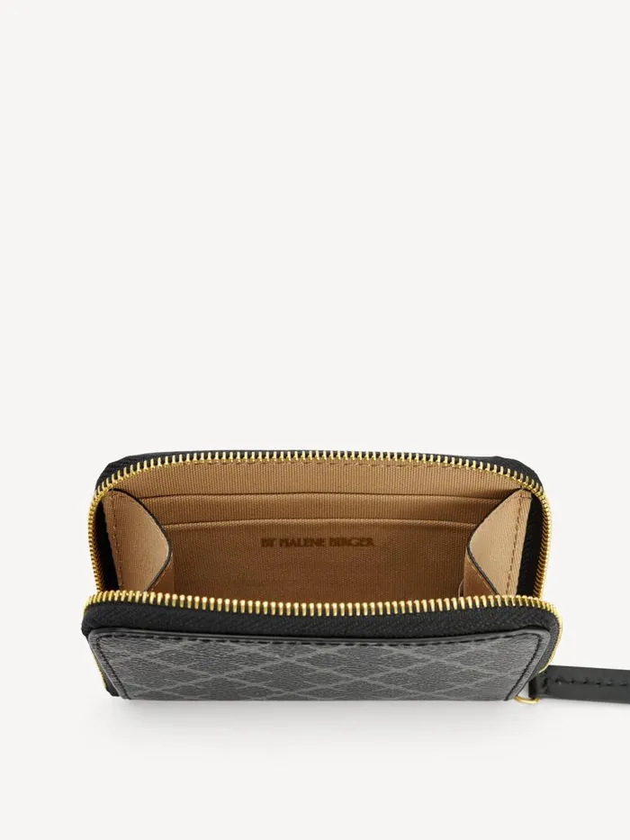 Wallets and Cardholders Women By Malene Birger Elia Printed Coin Purse Charcoal Wallets and Cardholders Women By Malene Birger Elia Printed Coin Purse Charcoal