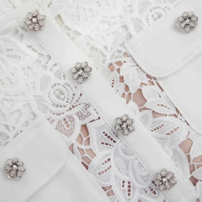 White Lace Mini Dress Women Self Portrait Dresses White Lace Mini Dress Women Self Portrait Dresses