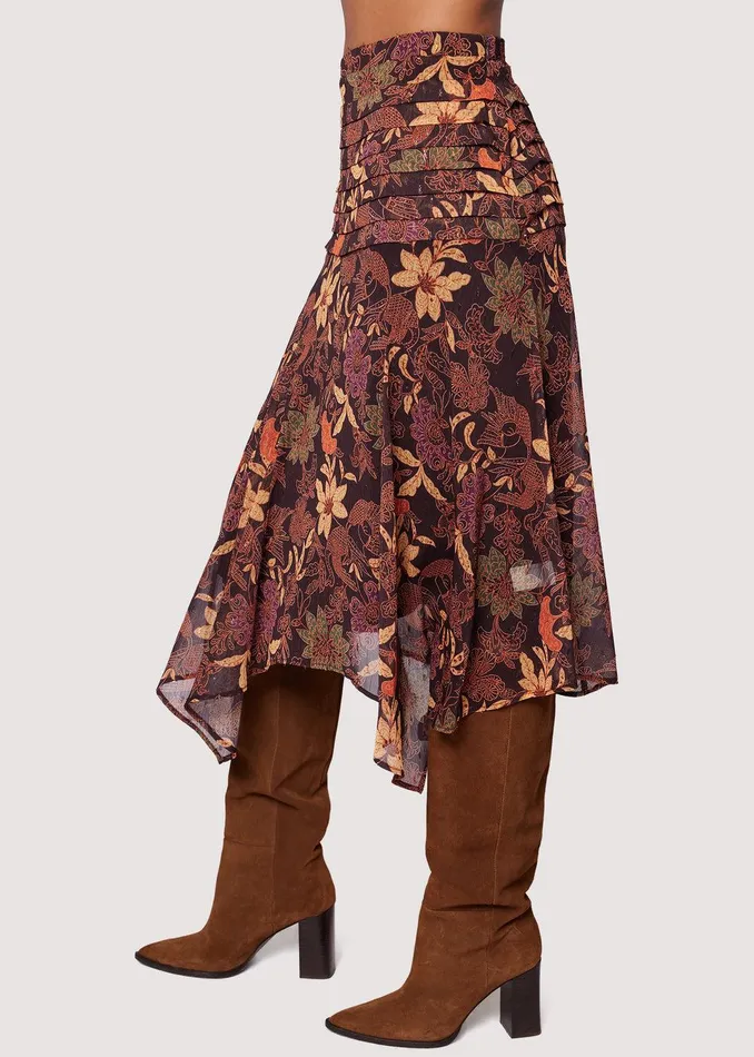 Wild Bergamot Midi Skirt Burgundy Women Lost Wander Skirts