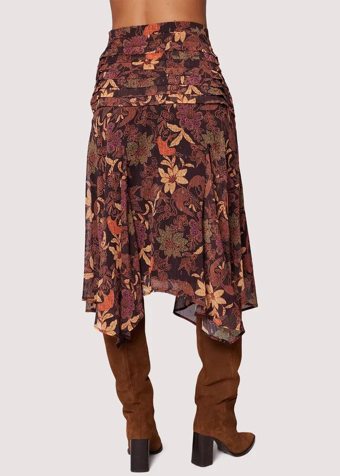 Wild Bergamot Midi Skirt Burgundy Women Lost Wander Skirts