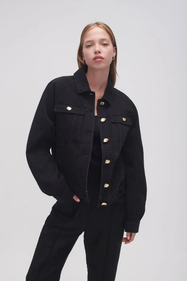 Willa Denim Jacket Black Women Aje Blazers Jackets 038 Coats