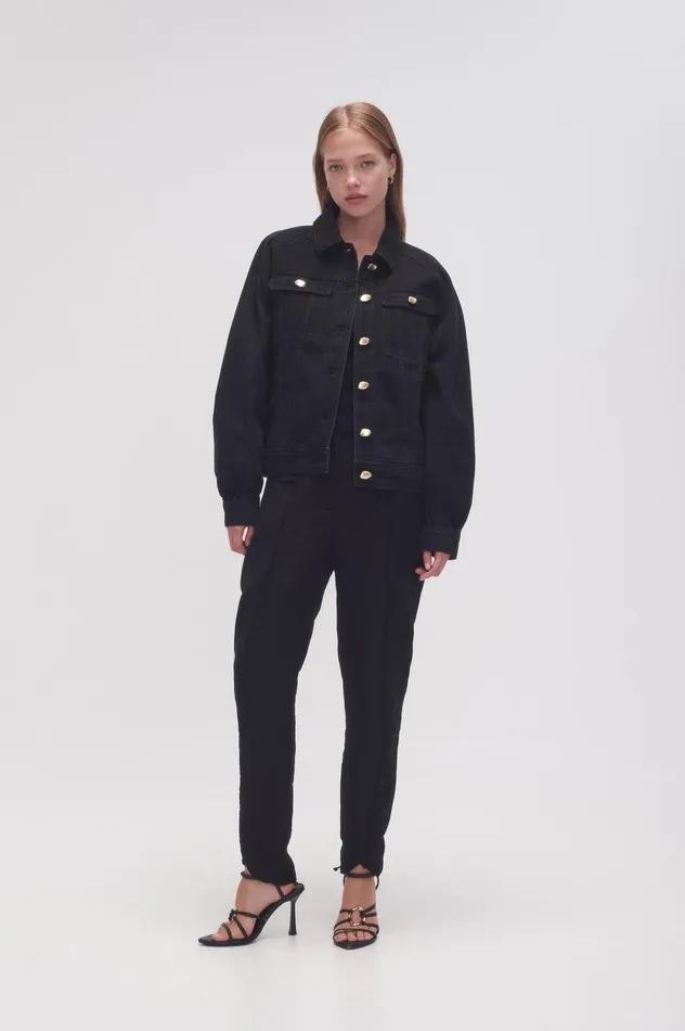 Willa Denim Jacket Black Women Aje Blazers Jackets 038 Coats