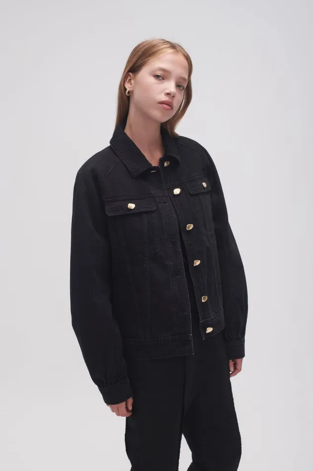 Willa Denim Jacket Black Women Aje Blazers Jackets 038 Coats