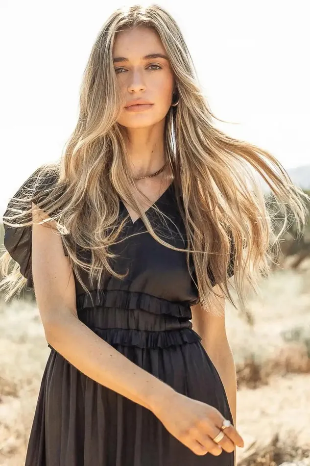 Willa Ruffle Dress In Black Black Women Bohme Dresses