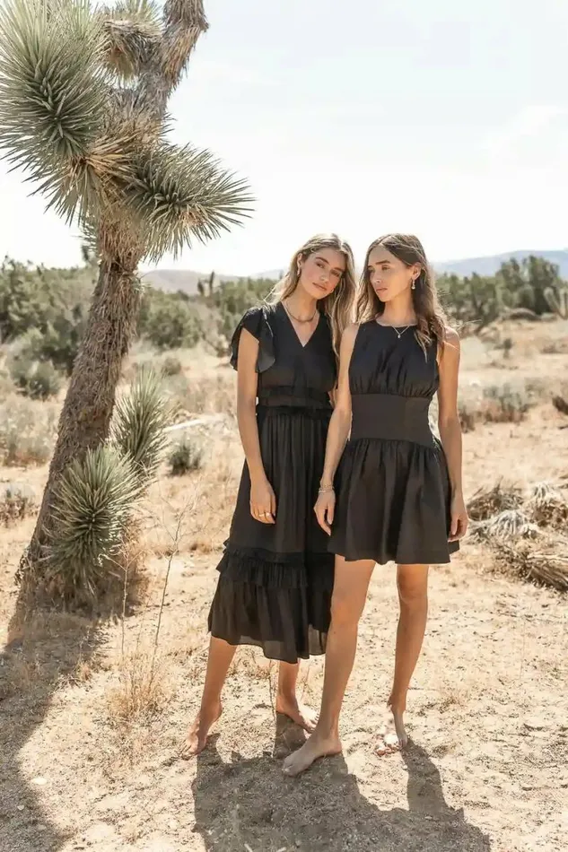 Willa Ruffle Dress In Black Black Women Bohme Dresses