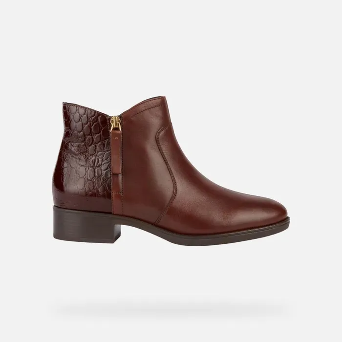 Woman Geox Ankle Boots FELICITY C Ankle Boots Chestnut Woman Geox Brown
