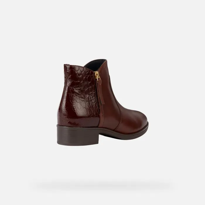 Woman Geox Ankle Boots FELICITY C Ankle Boots Chestnut Woman Geox Brown