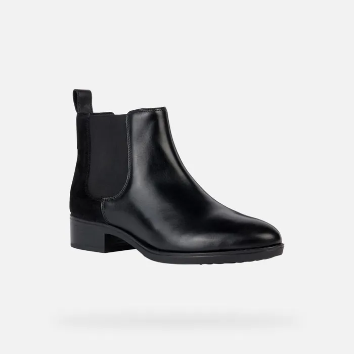 Woman Geox Ankle Boots FELICITY WOMAN Black Chelsea Boots Black