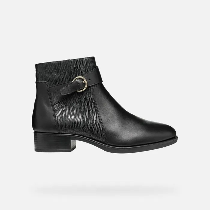 Woman Geox Ankle Boots FELICITY WOMAN Black Low Heel Ankle Boots Black