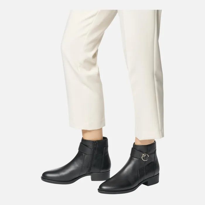 Woman Geox Ankle Boots FELICITY WOMAN Black Low Heel Ankle Boots Black
