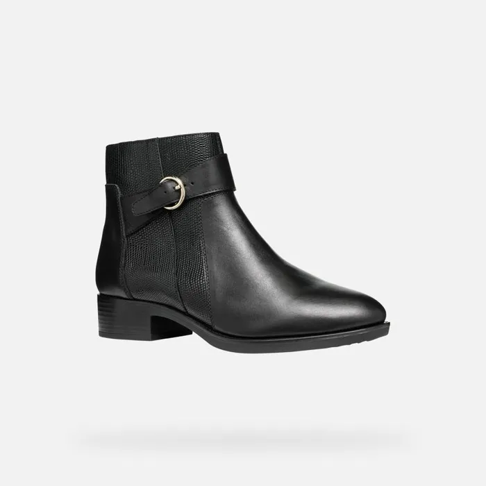 Woman Geox Ankle Boots FELICITY WOMAN Black Low Heel Ankle Boots Black