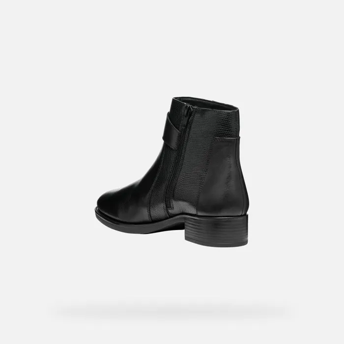 Woman Geox Ankle Boots FELICITY WOMAN Black Low Heel Ankle Boots Black